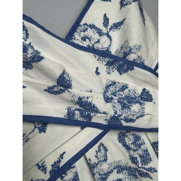 Jessica Simpson Retro Blue‎ White Floral Tie Back Dress Size 4 - Picture 5 of 7